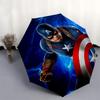 1 Auto Open Captain America, Shield Themed Colorful 8-rib Portable Umbrella for Men and Women, A Compact Commuting Companion Suitable for Da