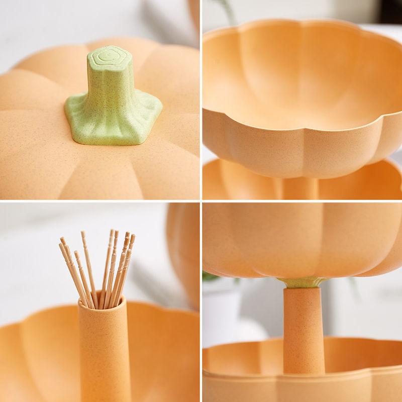 Pumpkin Creative Simple Modern Home Living Room Coffee Table Net Red Large Capacity Candy Box Multi-layer Melon Seed Tray