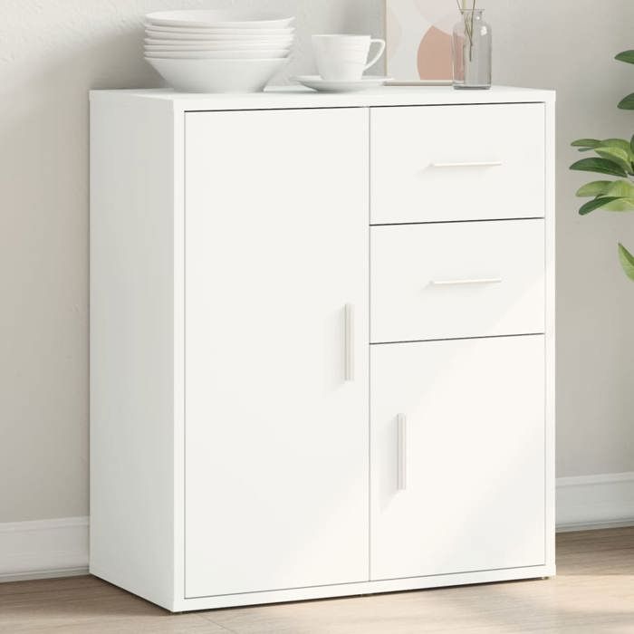 VidaXL Buffet, Sideboard with Drawers and Doors, Storage Furniture Living Room Sitting Room Interior, Modern, White 840478