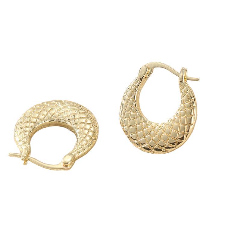 Earrings, European and American Ins Style Women's Earrings, Simple Wind Copper Plated Small Earrings