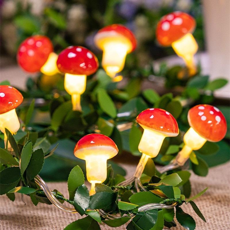 3D Mushroom Decor Lights Cottage Core Decor String Lights for Bedroom Battery Operated Cute Mushroom Gifts for Party Wedding