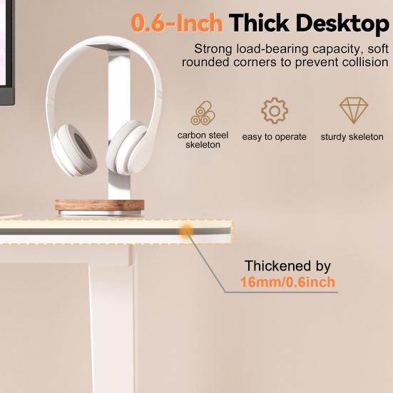 40 Inch Gaming Desk, Ergonomic Computer Desk with Large Carbon Fiber Desktop, Gamer Workstation PC Table for Home,