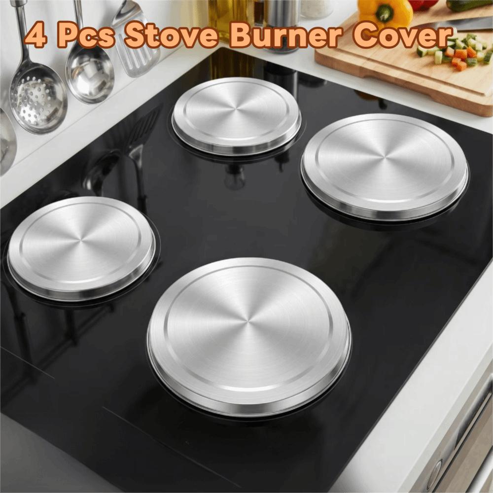 4PCS Stainless Steel Electric Stove Burner Protective Cover Stove Top Cover Protect Hotplate