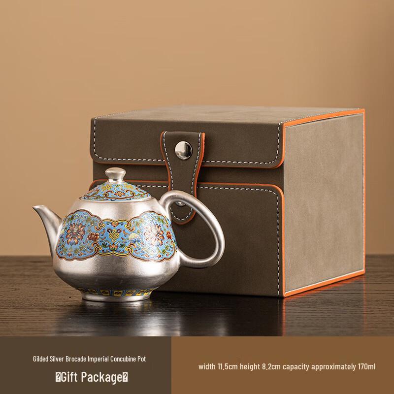 Фарфоровый чайник Chaxun с позолотой, серебром, цветочным узором и кристаллами