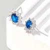 Zhou Hengfu Sterling Silver Cultured Sapphire Earrings - Elegant Light Luxury Design