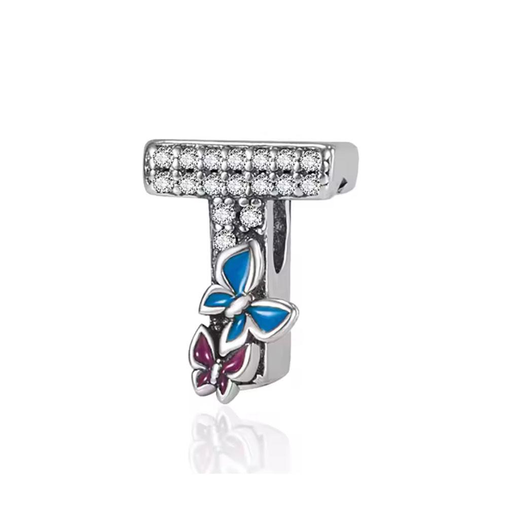 Charms Lettres Papillon Amour Perles Cuivre Convient Bracelet Fin Fabrication Bijoux DIY