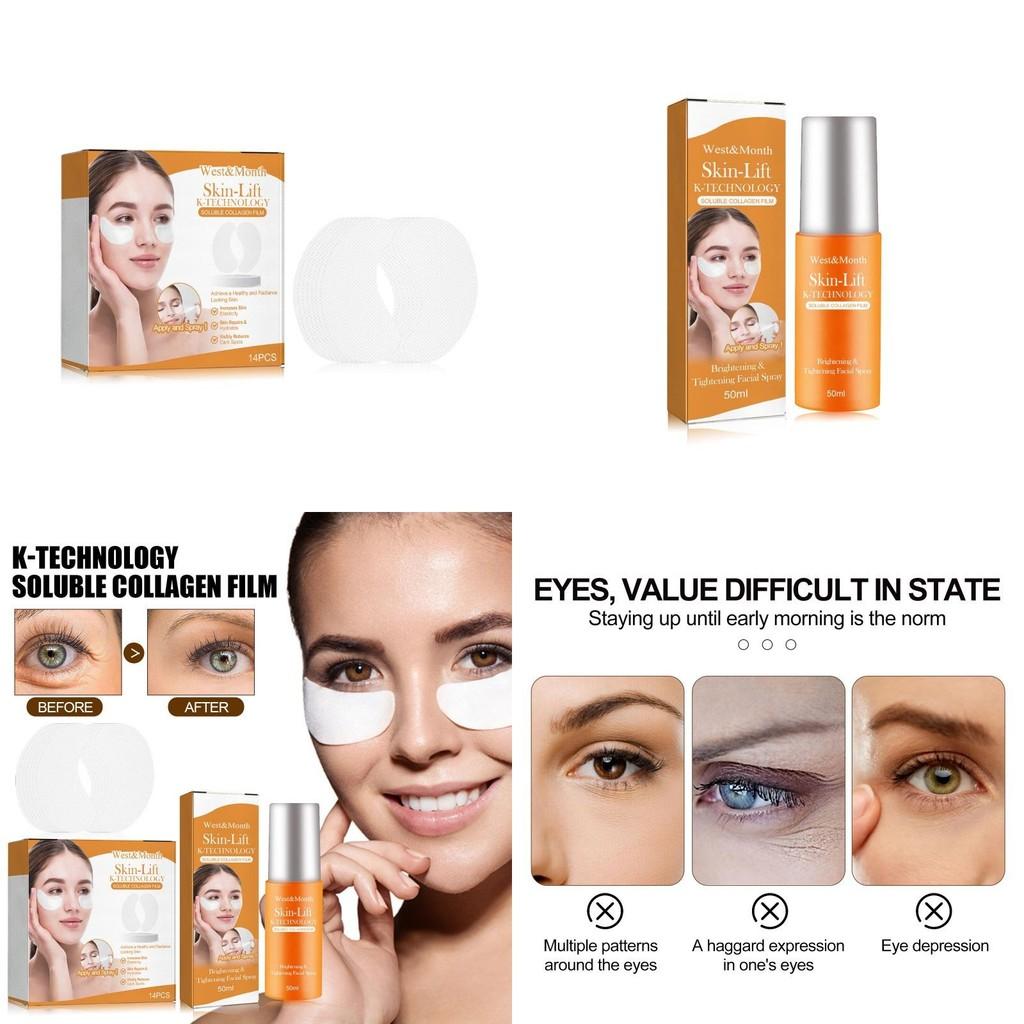 West Month Collagen Eye Mask Spray Set Nourishing Hydrating Anti-aging Formula For All Skin Types