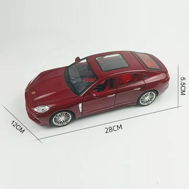 Nuevo 1:Porsche Panamera 18 - Coche de aleación fundido a presión, modelo de simulación con sonido y luz, coche de tracción trasera, juguete de colección para niños, regalo para niños