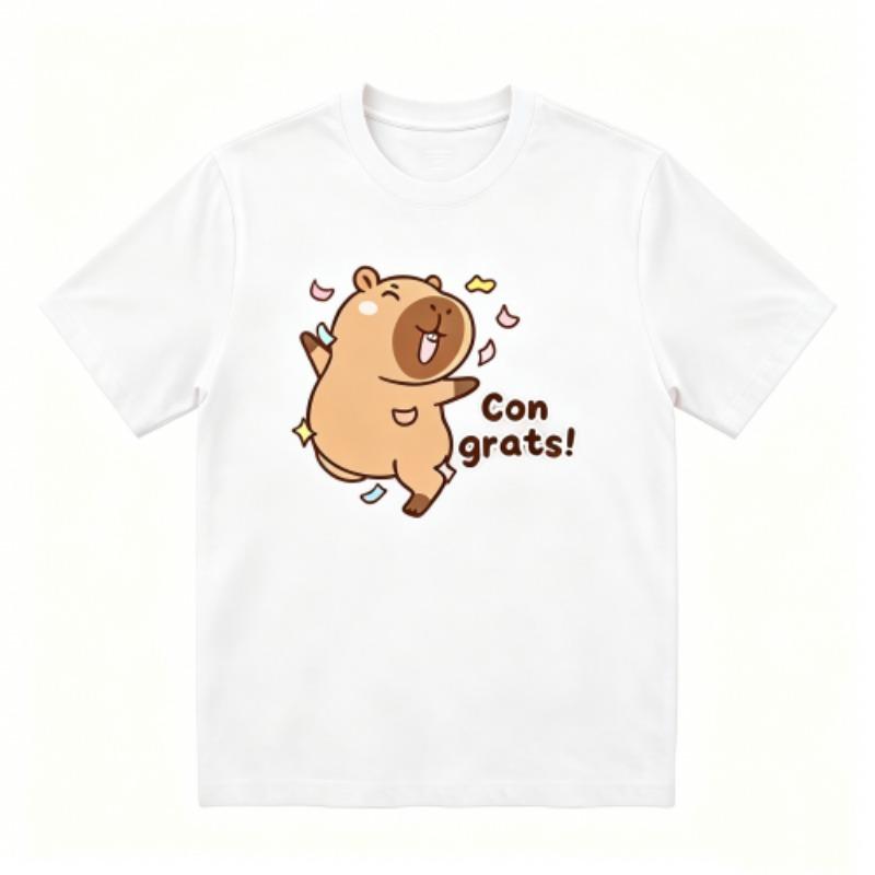 Funny Cute Cartoon Print Men's T-Shirts Summer Fashion Street Outdoor Casual T-shirt Tops for Men's and Women's Tees Top