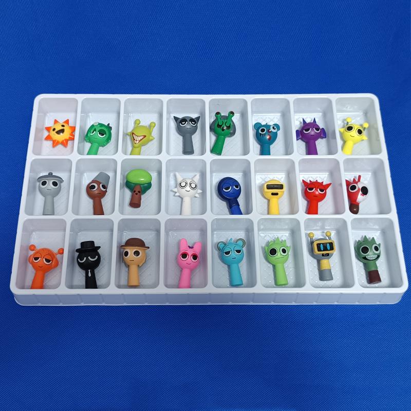 24Pcs 4.5Cm Funny Sprunki Figuras Model Pvc Sprunki Game Action & Toy Figuresgiving Game Fans Birthday Gifts