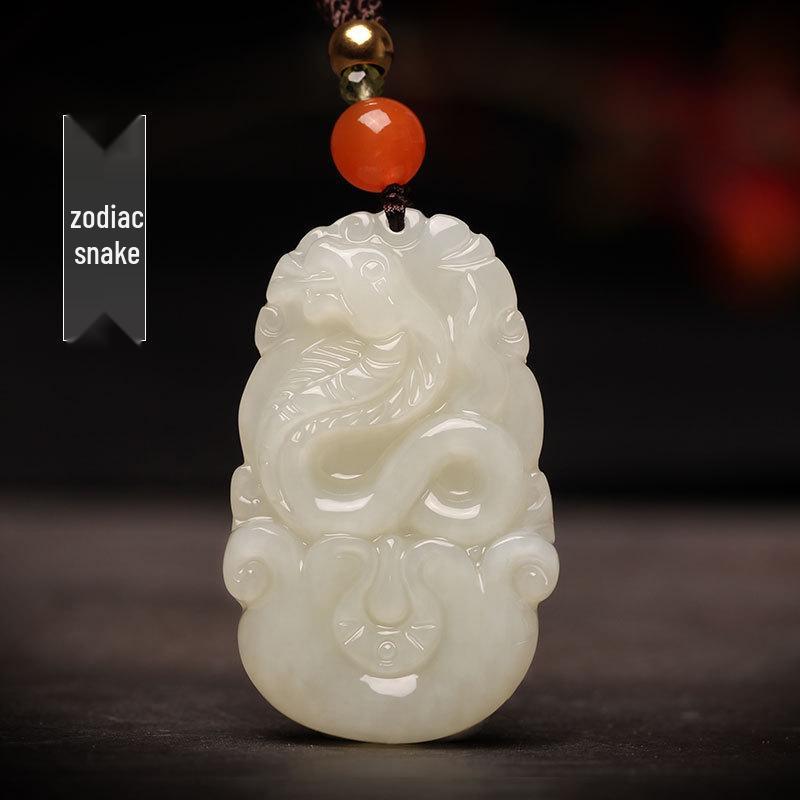 Xinjiang Hetian White Jade Zodiac Rabbit Pendant for Men and Women