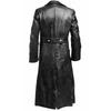 Men's German Classic WW2 Military Uniform Officer Black Real Leather Trench Coat
