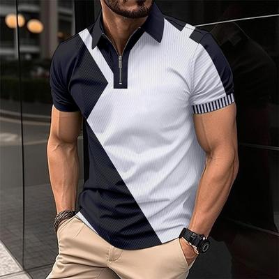 2024 Herren Reißverschluss Bedrucktes Lässiges Polo-T-Shirt