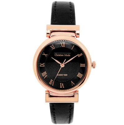 [CHRISTLICHER MODUS] CHRISTLICHER MODUS Klassische Damen-Lederuhr CM347RGBBK_L