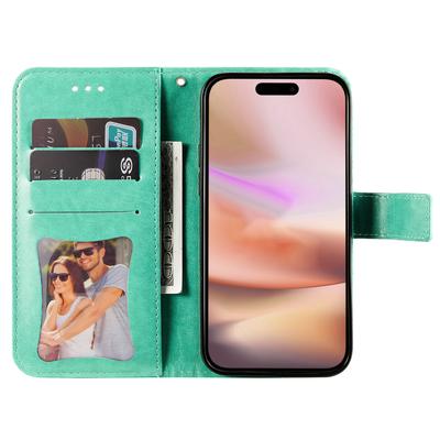 For iPhone 16 Plus Case Floral Pattern PU Leather Wallet Stand Phone Cover