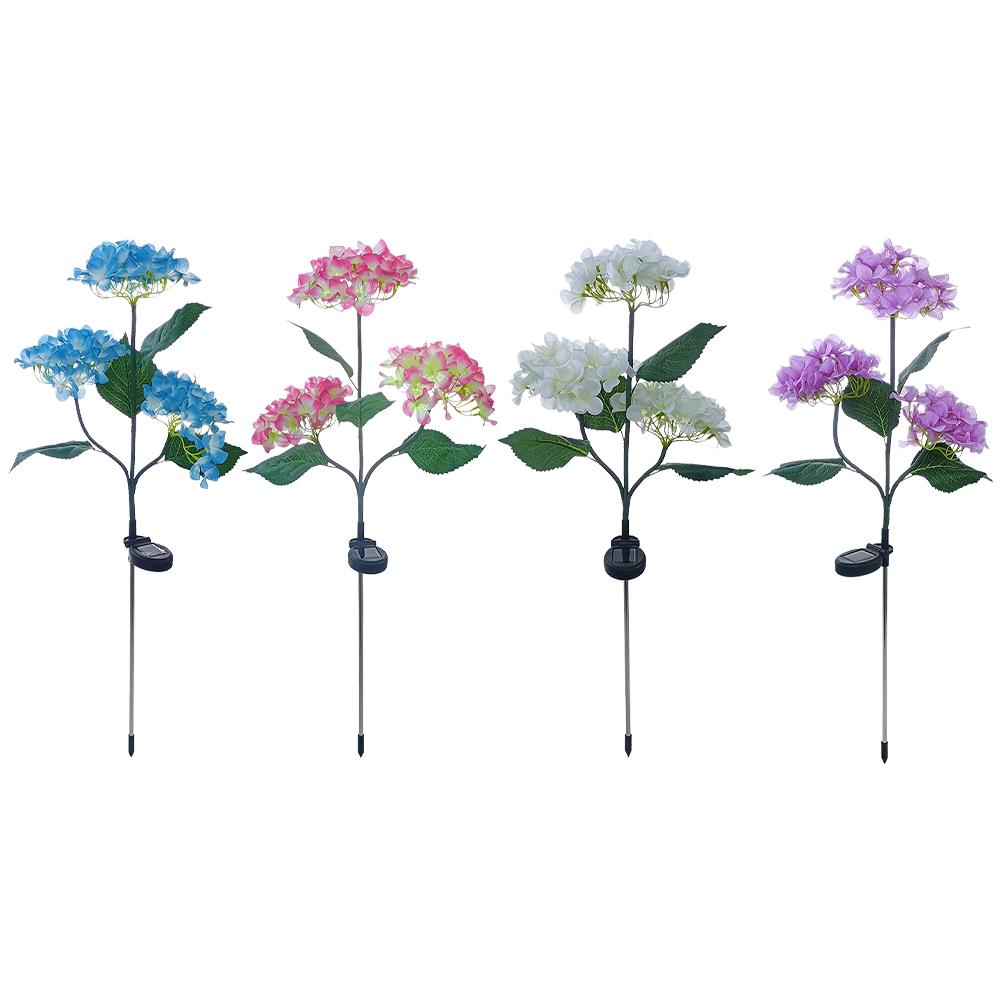 

LF# 3 Heads Hydrangea Lawn Lamp Имитация светодиодного солнечного ландшафтного освещения для суда