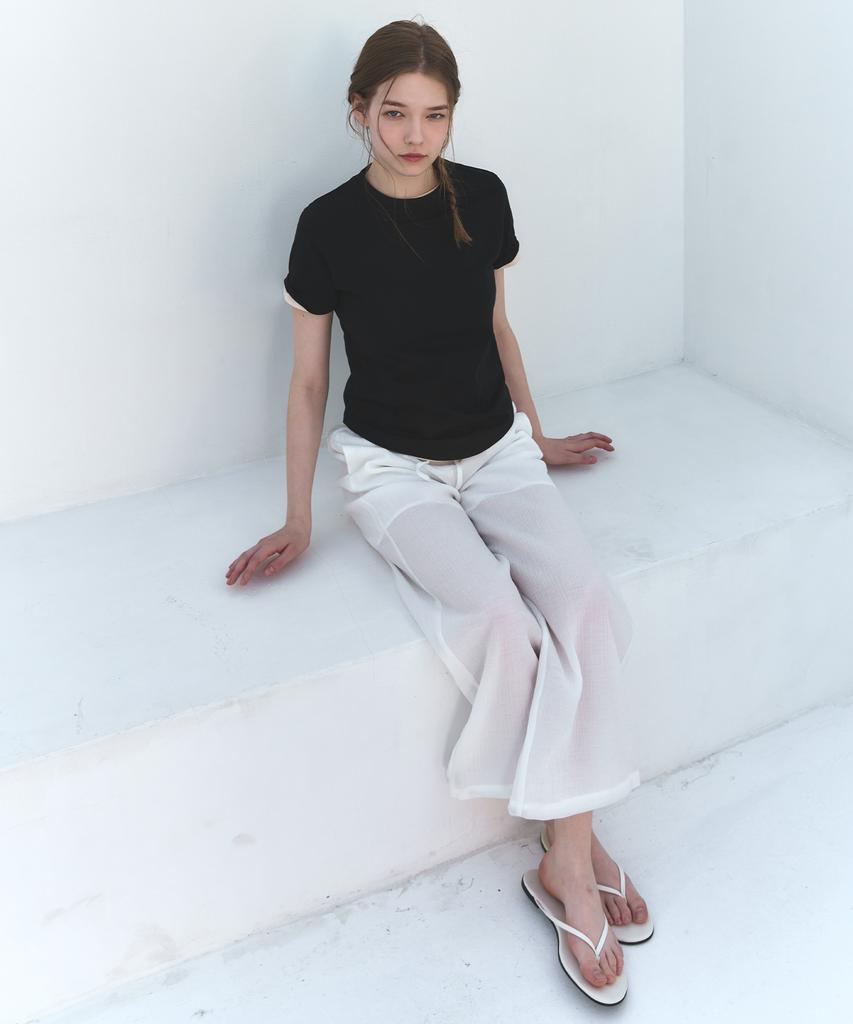Deuloupisumeon Supima Silket Slim Short Sleeve T-Shirt [Beige]