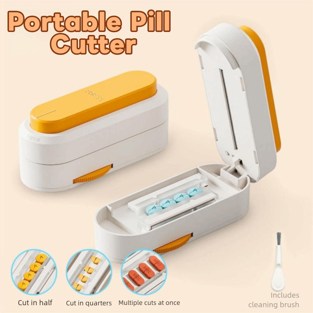 2 In 1 Pill Storage Box Dust-Proof Cut Tablet Dispenser Waterproof Daily Pill Splitter  Home
