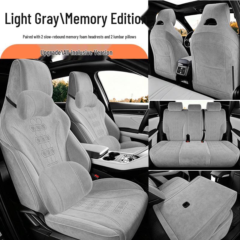 Suede Seat Covers for 2023-2025 BYD Song PLUS Hybrid, Full Coverage Cushions