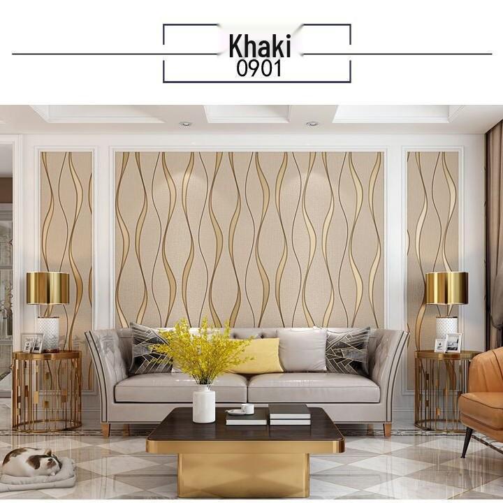 Modern 3D Water Wave Pattern Non-woven Suede Wallpaper for TV Background