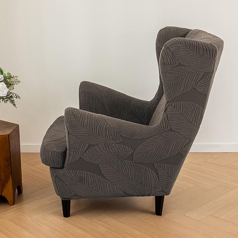 2pcs/Set Jacquard Single Wing Chair Covers Elastic Wing Back Sofa Cover Dust-proof with Seat Cushion Cover for Living Room