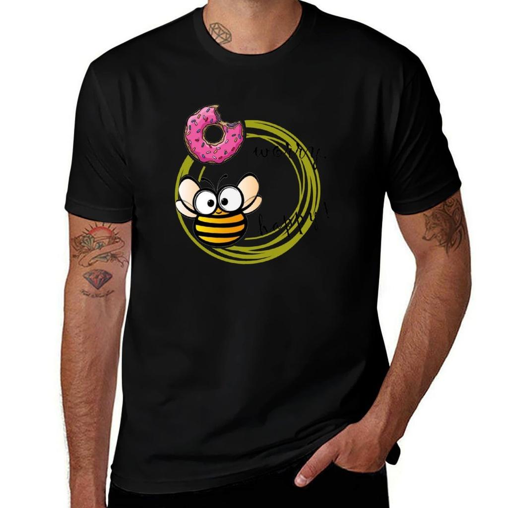 DONUT WORRY BEE HAPPY TShirt t shirts for man pack white t shirt for man TShirt