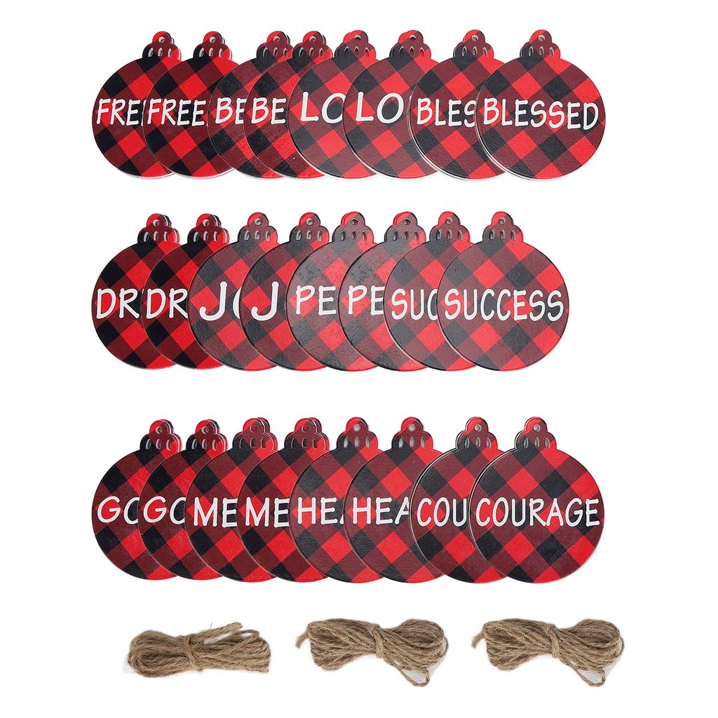 24st Juldekorationer 12 Stilar Trähantverk Semester Återanvändbar Hängande Dekorationer för Dörr Träd