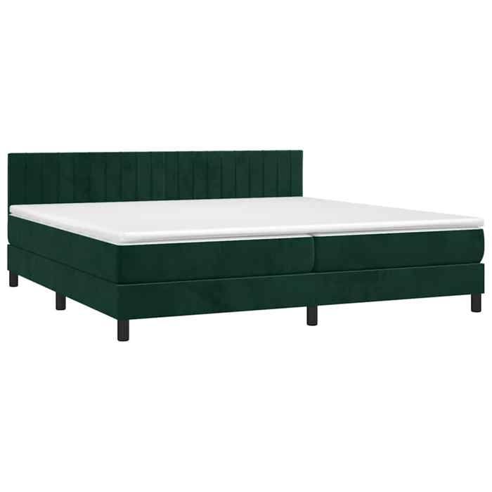 Maison Exclusive - Sommier à lattes de lit avec matelas LED Vert foncé 200x200 cm