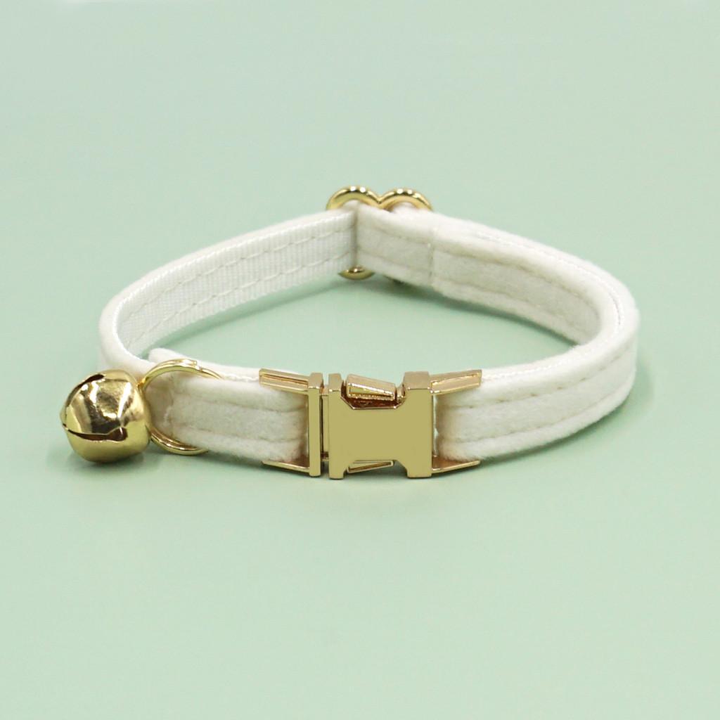 Cat Collar With Solid Color And Bell Decoration For Indoor And Outdoor Use