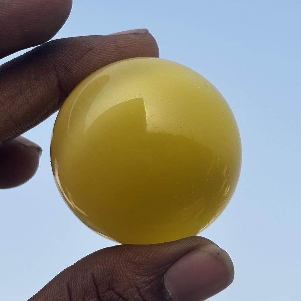 Natural Yellow Cat's Eye 473.15 Ct Round Cut   Gemstone For Collection