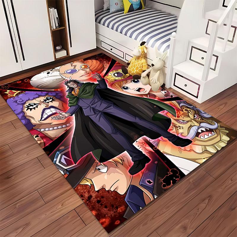 Anime-Style Character Collage suitable as a non-slip mat for the living room or bedroom sofa