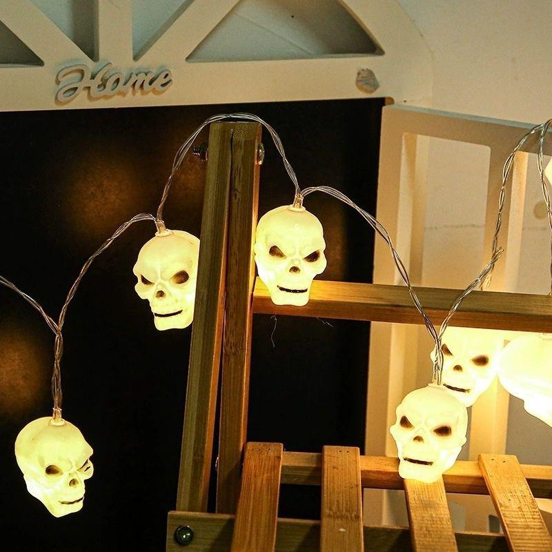 150cm 10LED Halloween LED String Light Portable Pumpkin Ghost Skull Light Home Bar Halloween Party Decoration Supplies Atmosphere Light