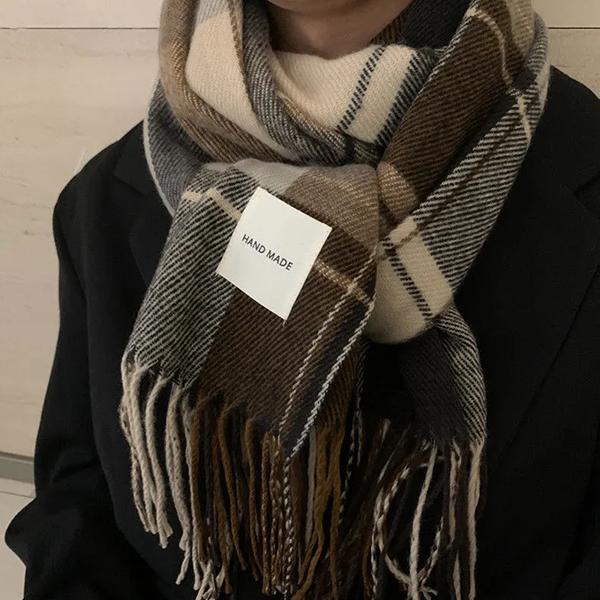 WTEMPO Kašmírová dámská šála Jaro Podzim Zima Kostkovaná Operační pláštěnka Šály Dámský Tippet Bandana Šátky Šátek na hlavu