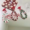 Nova Corrente de Telefone de Natal - Tira Branca com Contas Pintadas à Mão, Serve para Telefones/Chaveiros/Bolsas, Acessório Universal Fofo