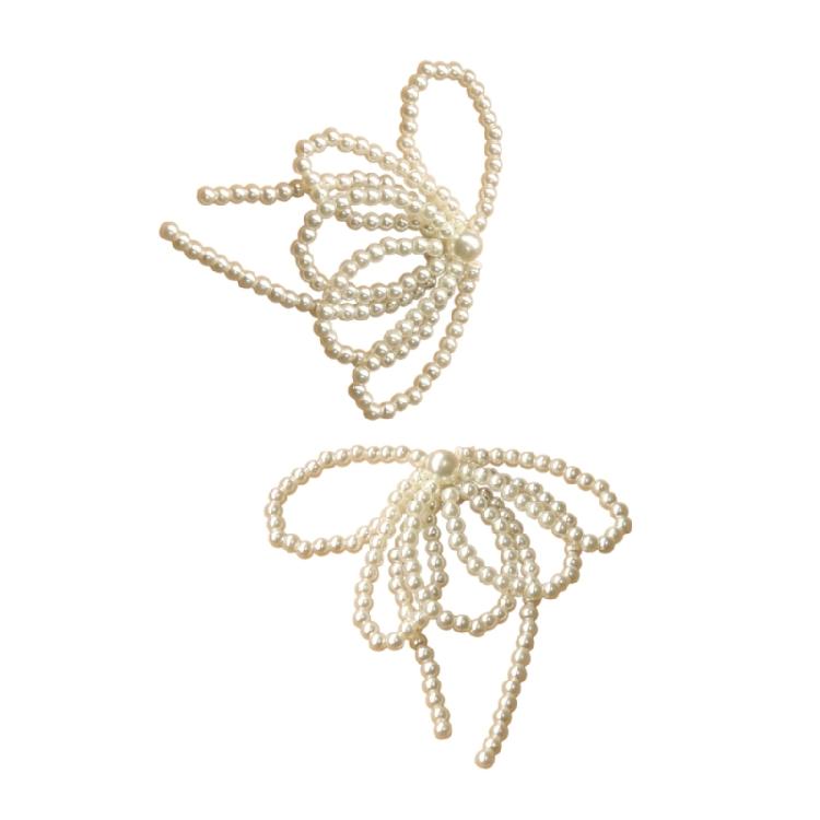 Pearl Bows Shaped Shoe Clip for Keychain Earrings Neckalce Jewelry Making Tool