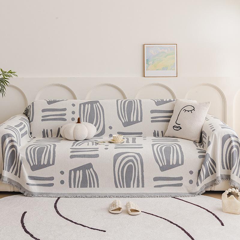Geometry Bohemia Couch Cloth All-purpose Modern Sofa Cover Cloth Double-sided Anti-cat Scratching Sofa Bed Slipcover Blankets