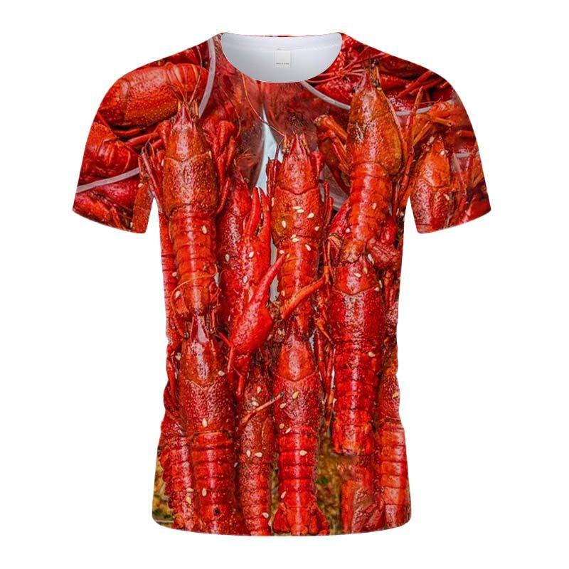 Barbecue Squid Kebab Pattern T Shirt For Men 3D Printed BBQ T-shirt Round Neck Short Sleeve Tee Shirts Tops Street Loose Tshirt