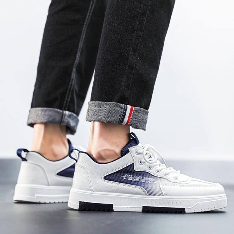 2025 Fashion Men's Casual Sneakers All-match Breathable White Board Shoes Comfortable Heightening Wear-resistant Platform Shoes