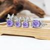 Gusen Jewelry Violet Butterfly Set: Zircon Ring, Pendant, and Stud Earrings