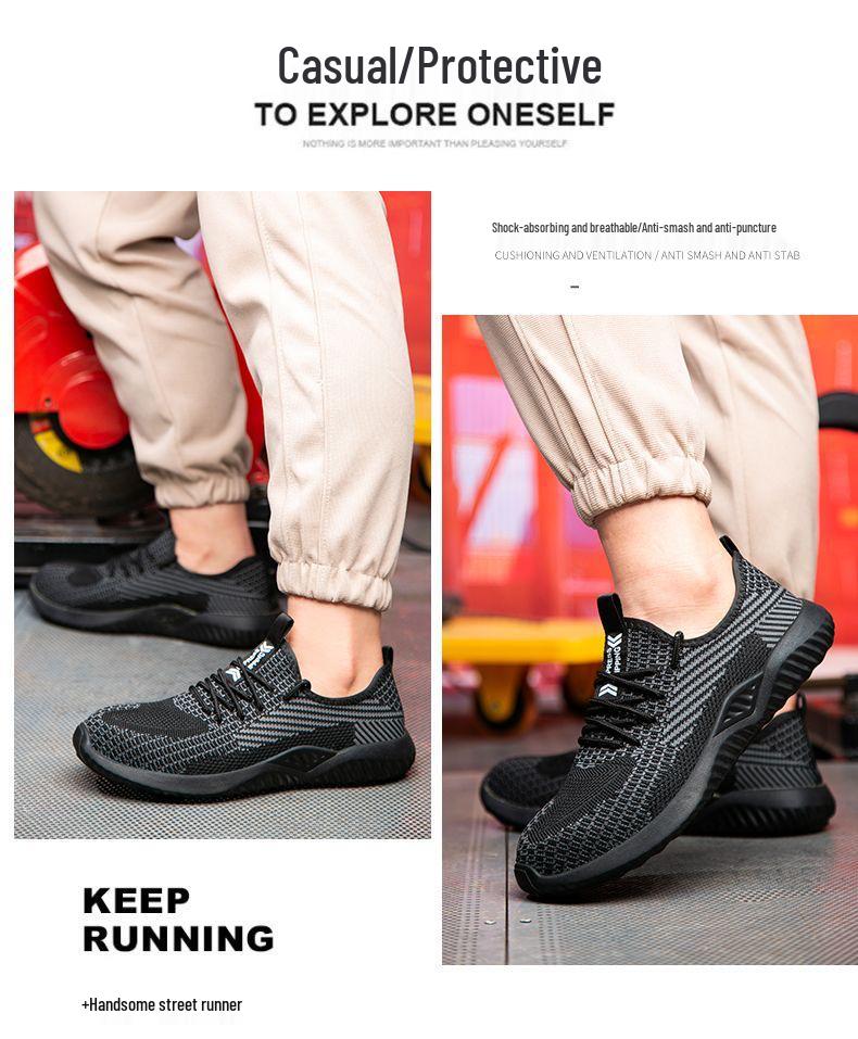 Scarpe antinfortunistiche traspiranti anti-schiacciamento e anti-perforazione: Rete unisex resistente agli odori con suole morbide, resistenti all'usura e antiscivolo