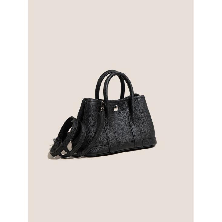 

Garden Bag Mini Cowhide Genuine Leather Single Shoulder Crossbody Bag for Women, Niche High-End Feel, Small Handbag for Office Ladies чорний