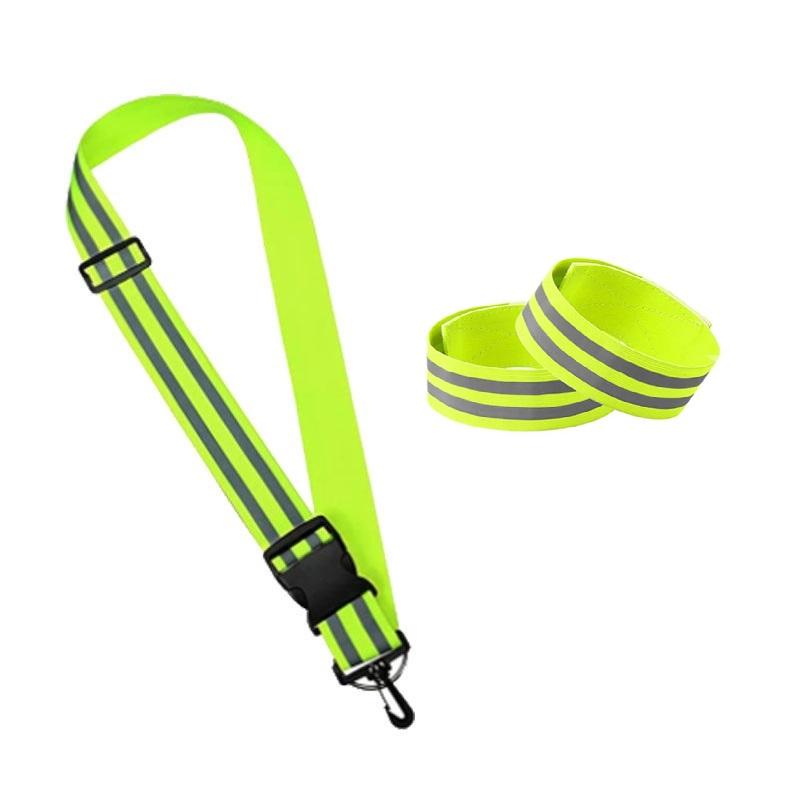 Adult and Children Reflective Straps Night Running Cycling Clothing Adjustable Safety Shoulder Strap Wristband Elastic Band