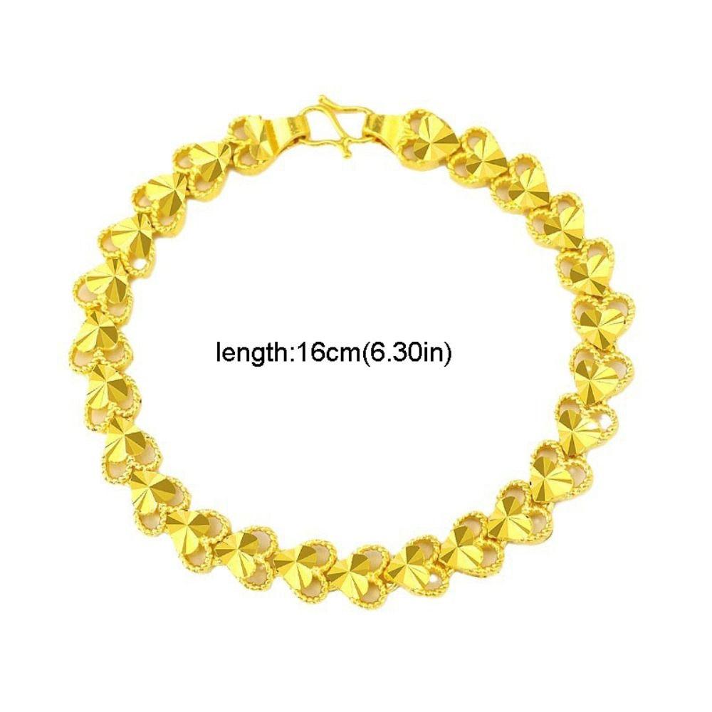 Love Heart Hollow Bracelet Zinc Zinc Alloy Chinese Style Bangles Delicate Golden Bracelet  Daily