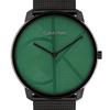 CALVIN KLEIN watch quartz movement steel strap 40mm green dial unisex 25300013
