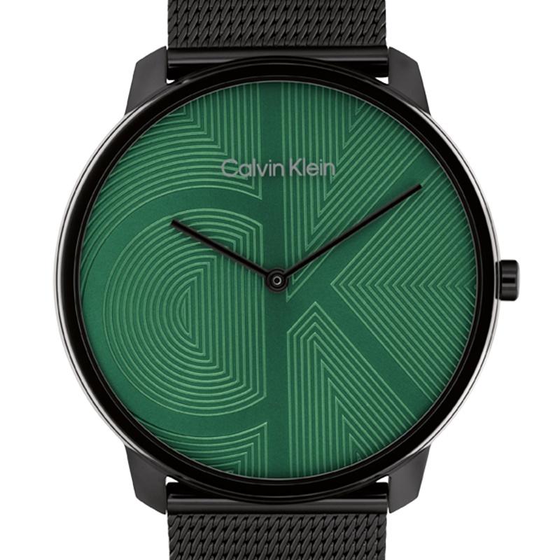 CALVIN KLEIN watch quartz movement steel strap 40mm green dial unisex 25300013