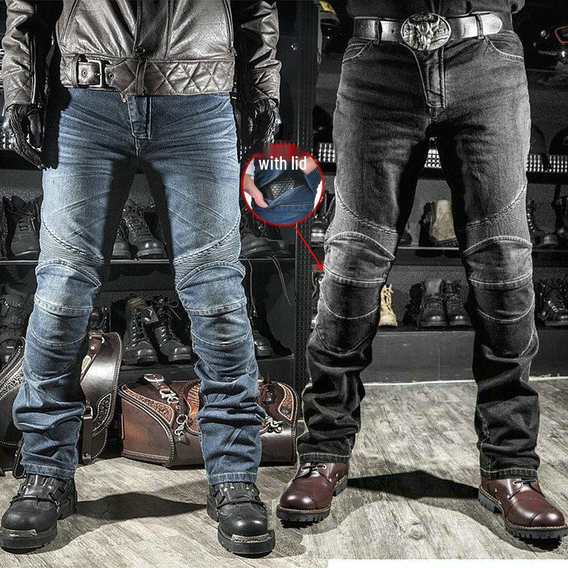 Men's Retro Stretch Motorcycle Jeans – Fall-Proof, Straight-Leg Riding Pants
