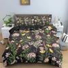 Copripiumino Botanico Floreale King Foglie Fiori Set Biancheria da Letto Microfibra Fiore di Primavera Copripiumino Singolo Doppio Per Adolescente Adulto