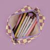 checkerboard Stylish pencil case, desktop stationery storage bag, Minimalist portable cpencil bag Creative gifts for friends