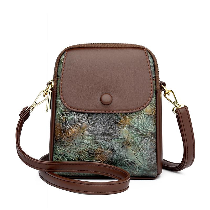 Small Phone Bag Flap Shoulder Bags For Women Soft Leather Printing Color Purse Luxury Designer Ladies Commuting Crossbody Bag