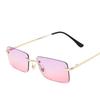 Luxury Designer Sunglasses for Women Rectangle Cutting Shades Frameless Eyeglasses Fashion UV Protection